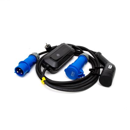 Cestovná nabíjacia stanica pre elektromobily EV/PHEV AC Type 2 32A/230V 7,4kW IP55 5m + adaptér 230V 3,7kW + puzdro