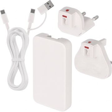Cestovný adaptér s vymeniteľnými nástavcami USB GaN 100-250V