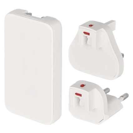 Cestovný adaptér s vymeniteľnými nástavcami USB GaN 100-250V