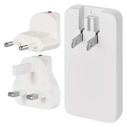 Cestovný adaptér s vymeniteľnými nástavcami USB GaN 100-250V