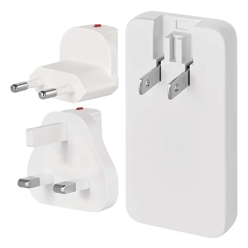 Cestovný adaptér s vymeniteľnými nástavcami USB GaN 100-250V
