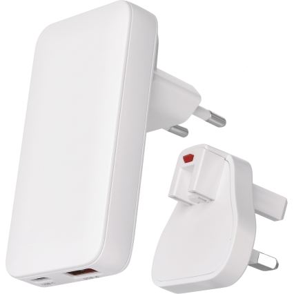 Cestovný adaptér s vymeniteľnými nástavcami USB GaN 100-250V