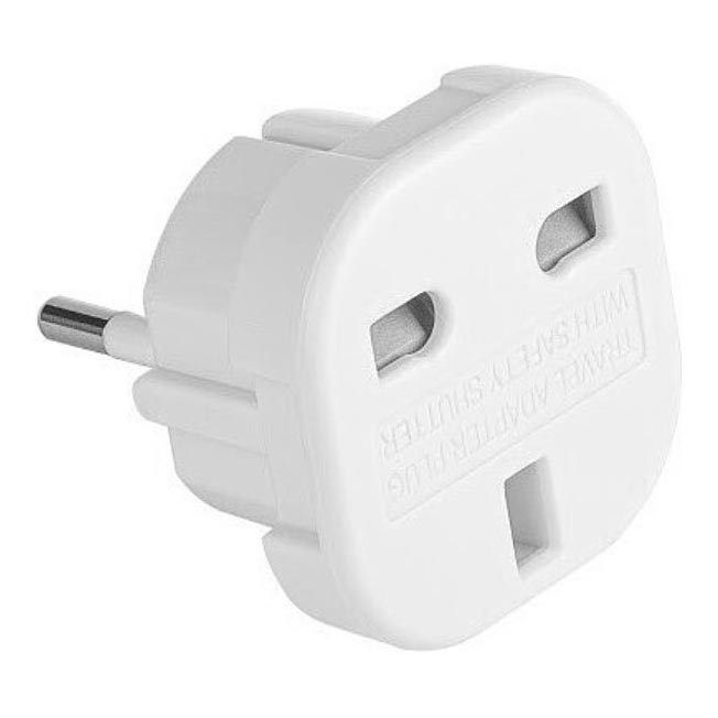 Cestovný adaptér UK/EU 230V biela