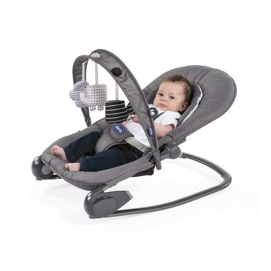 Chicco - Detská hojdačka HOOPLA tmavošedá