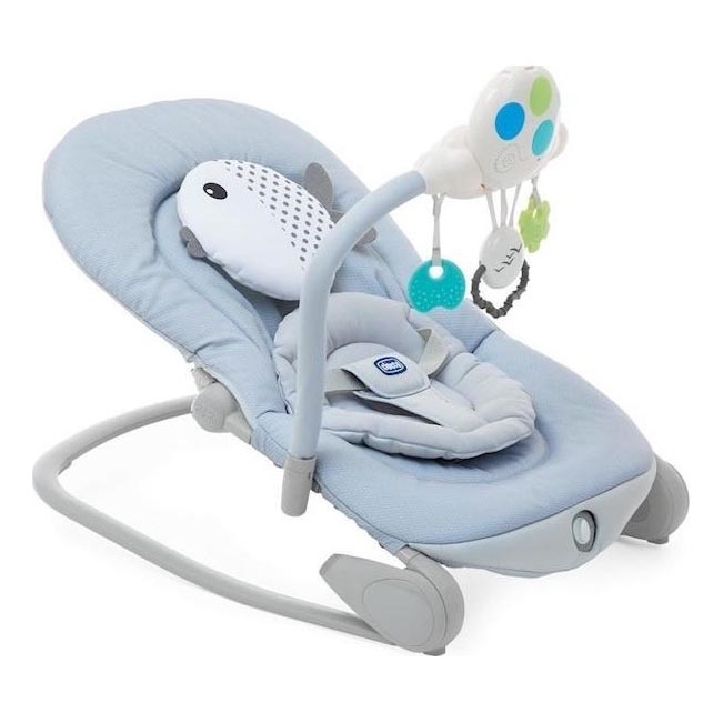 Chicco - Detská vibrujúca hojdačka s melódiou BALLOON Dots 2xAA + 1xLR20 modrá