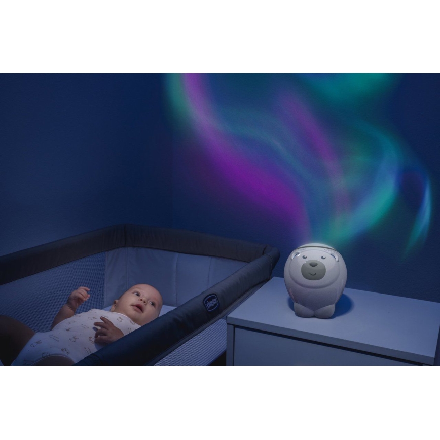 Chicco - Detský projektor 2v1 POLAR BEAR 3xAA béžová