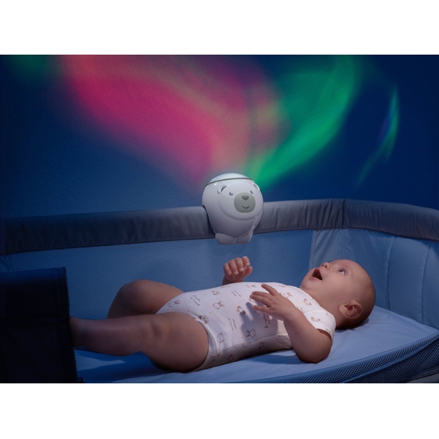 Chicco - Detský projektor 2v1 POLAR BEAR 3xAA béžová