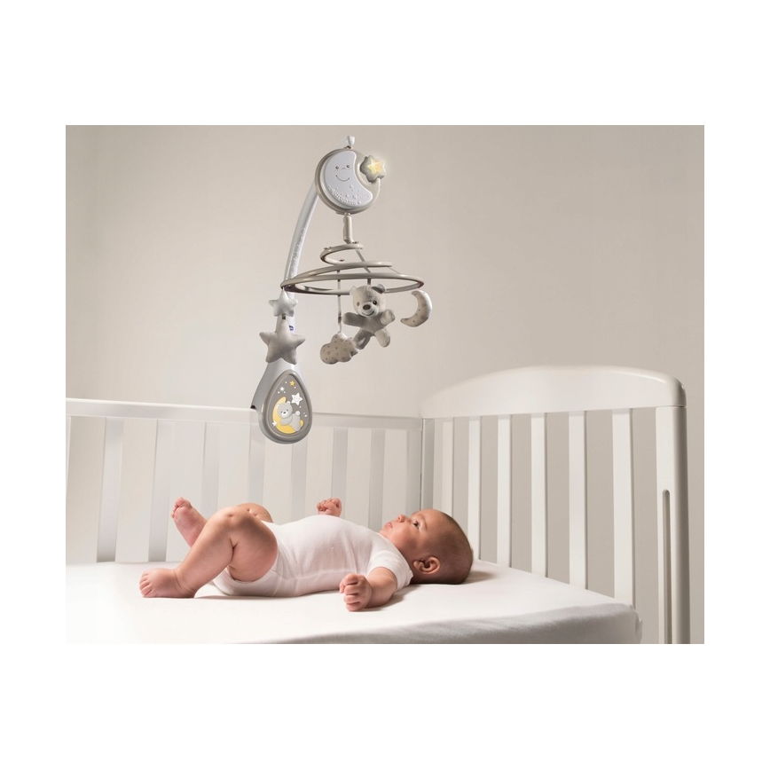 Chicco - Kolotoč nad postieľkou s melódiou 3v1 NEXT2DREAMS 3xAA šedá
