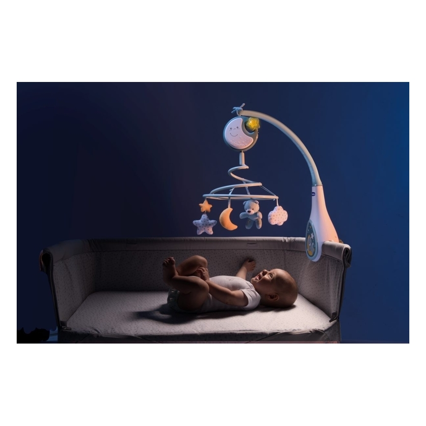 Chicco - Kolotoč nad postieľku s melódiou 3v1 NEXT2DREAMS 3xAA modrá