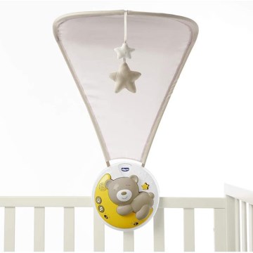 Chicco - Projektor nad postieľku s melódiou 3v1 NEXT2MOON 3xAA šedá