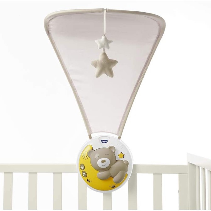 Chicco - Projektor nad postieľku s melódiou 3v1 NEXT2MOON 3xAA šedá