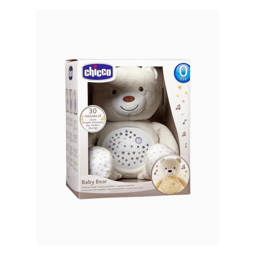 Chicco - Projektor s melódiou BABY BEAR 3xAAA béžová