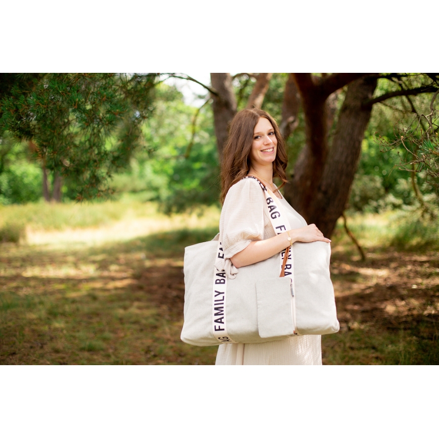Childhome - Cestovná taška FAMILY BAG CANVAS biela