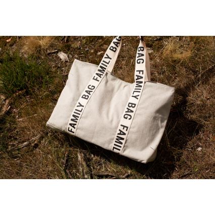Childhome - Cestovná taška FAMILY BAG CANVAS biela