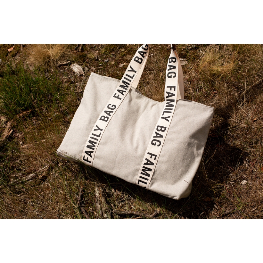 Childhome - Cestovná taška FAMILY BAG CANVAS biela