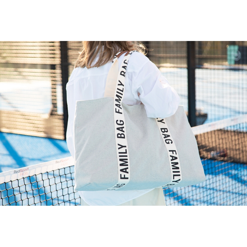 Childhome - Cestovná taška FAMILY BAG CANVAS biela
