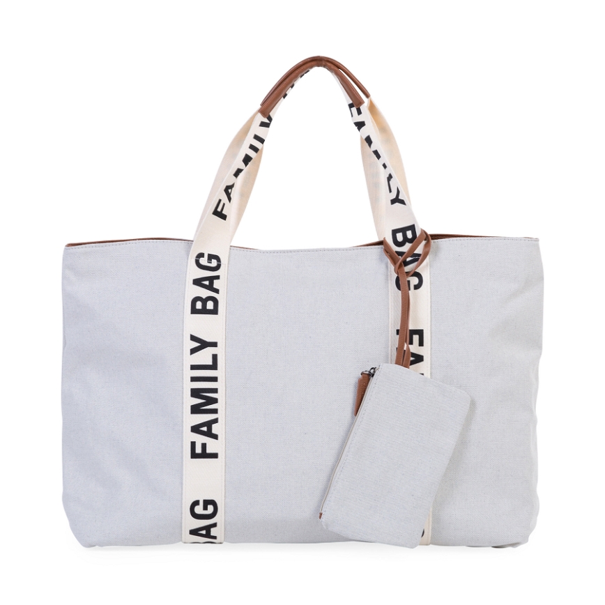 Childhome - Cestovná taška FAMILY BAG CANVAS biela