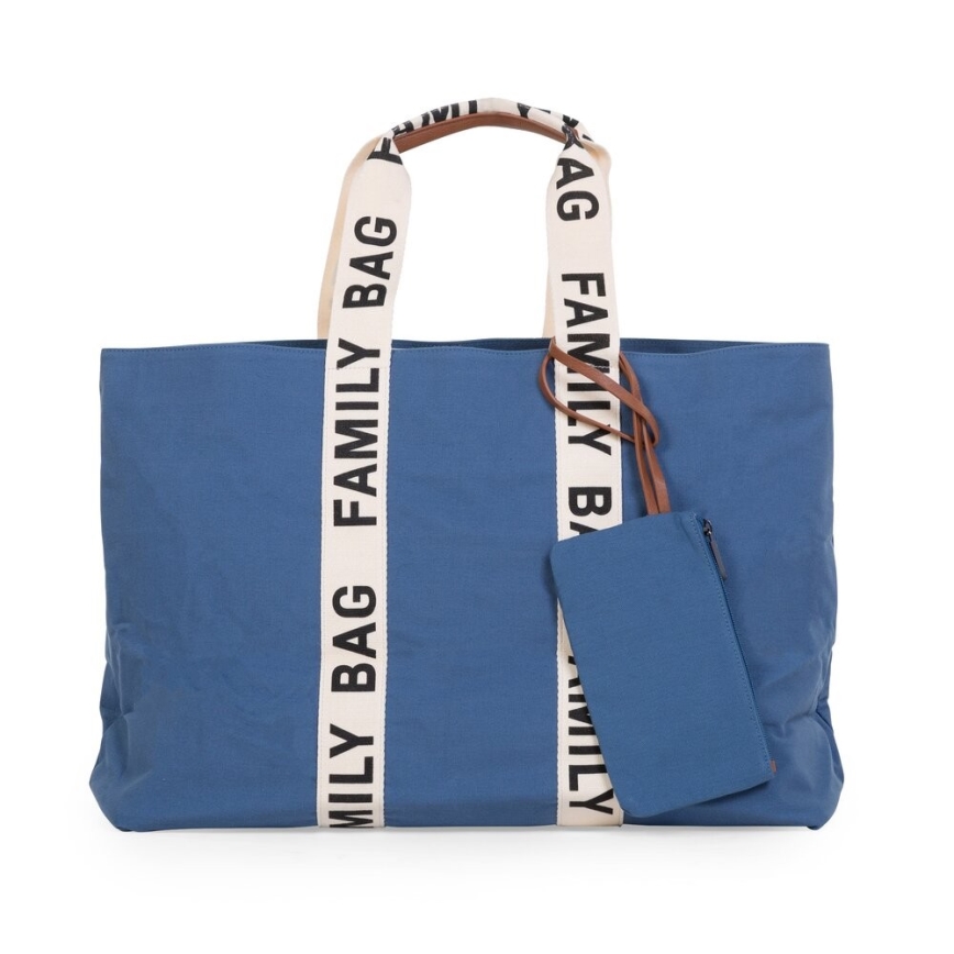 Childhome - Cestovná taška FAMILY BAG CANVAS modrá