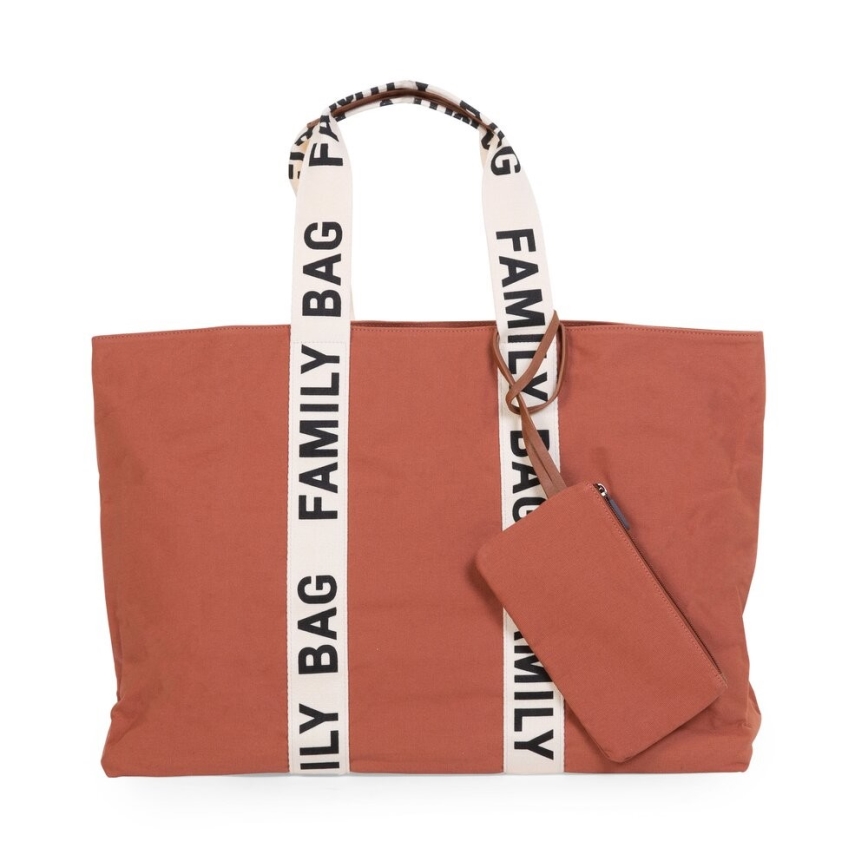 Childhome - Cestovná taška FAMILY BAG CANVAS oranžová