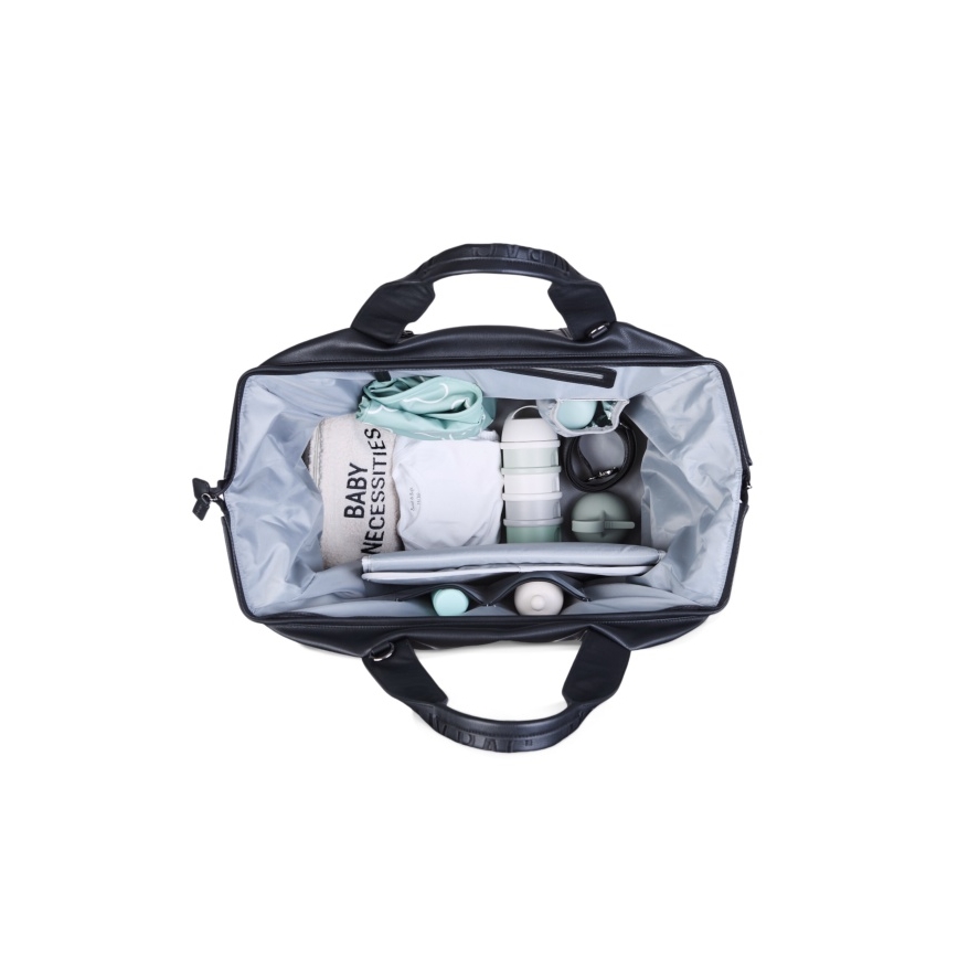 Childhome - Prebaľovacia taška MOMMY BAG LEATHER čierna