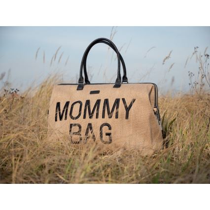 Childhome - Prebaľovacia taška MOMMY BAG RAFFIA LOOK béžová