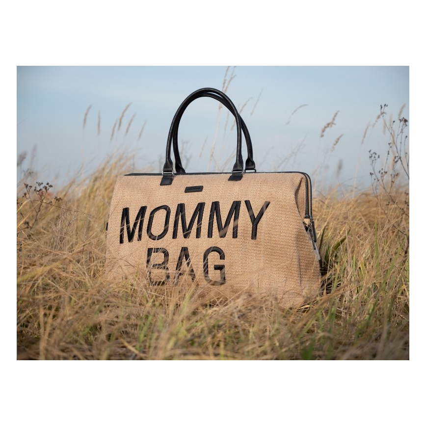 Childhome - Prebaľovacia taška MOMMY BAG RAFFIA LOOK béžová