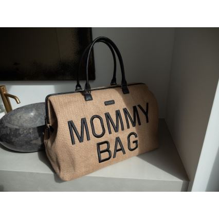 Childhome - Prebaľovacia taška MOMMY BAG RAFFIA LOOK béžová