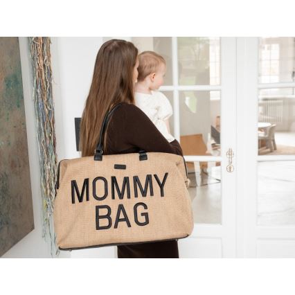 Childhome - Prebaľovacia taška MOMMY BAG RAFFIA LOOK béžová