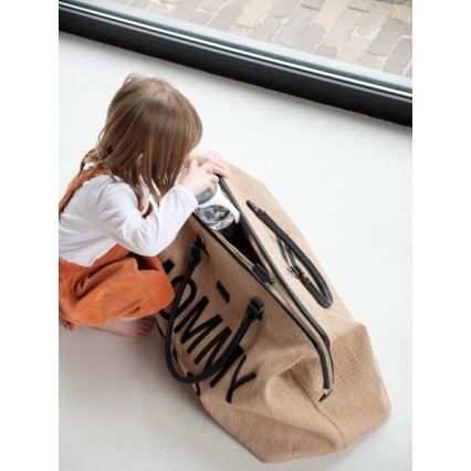 Childhome - Prebaľovacia taška MOMMY BAG RAFFIA LOOK béžová
