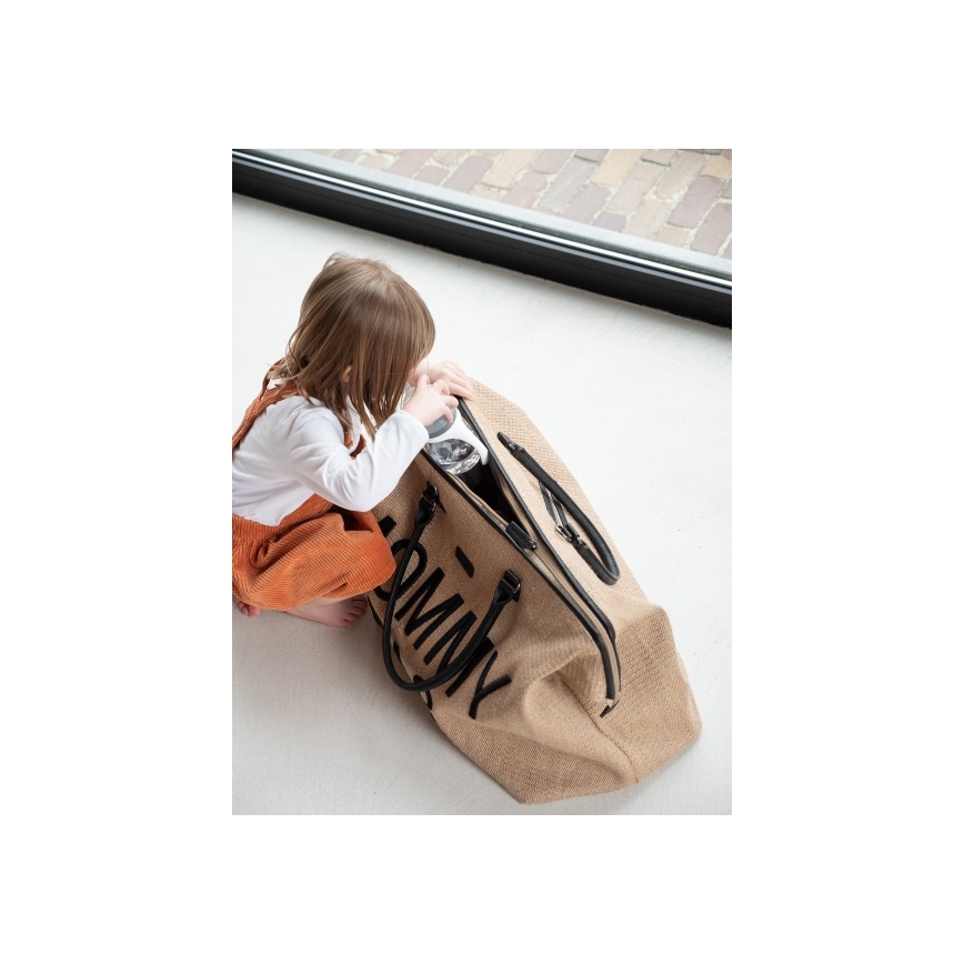 Childhome - Prebaľovacia taška MOMMY BAG RAFFIA LOOK béžová