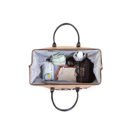 Childhome - Prebaľovacia taška MOMMY BAG RAFFIA LOOK béžová