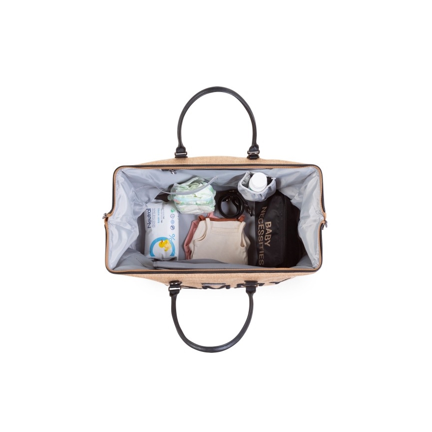 Childhome - Prebaľovacia taška MOMMY BAG RAFFIA LOOK béžová