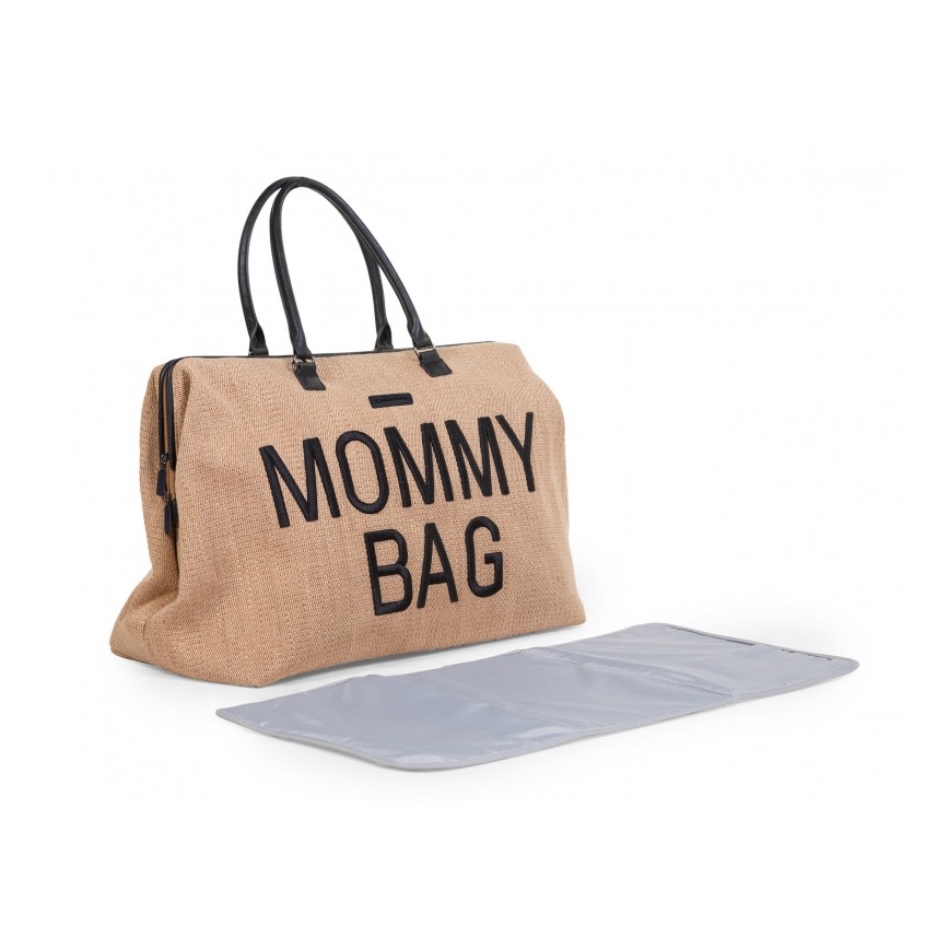 Childhome - Prebaľovacia taška MOMMY BAG RAFFIA LOOK béžová
