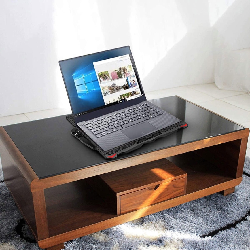 Chladiaca podložka pod notebook 5x ventilátor 2xUSB čierna