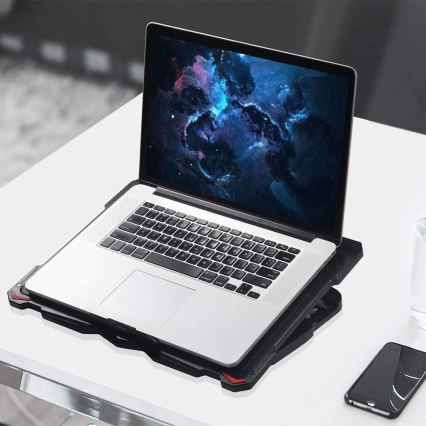 Chladiaca podložka pod notebook 5x ventilátor 2xUSB čierna