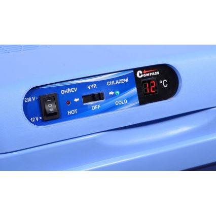 Chladiaci box s displejom 48W/230/12V 25 l modrý