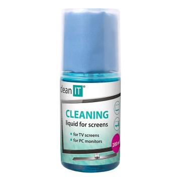 CLEAN IT CL-180 - Čistiaci roztok na obrazovky s utierkou 200 ml