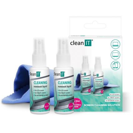 CLEAN IT CL-182 - Čisticí roztok na obrazovky s utierkou 2x 30 ml