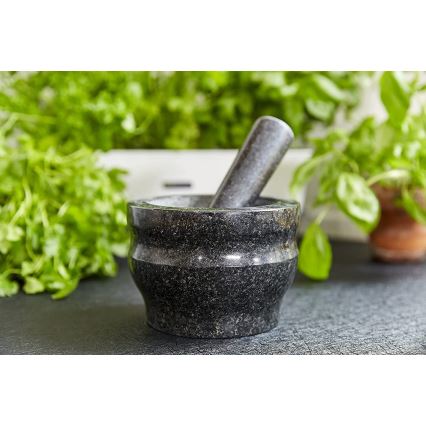 Cole&Mason - Granitový mažiar s tĺčikom GRANITE pr. 18 cm žula/čierna