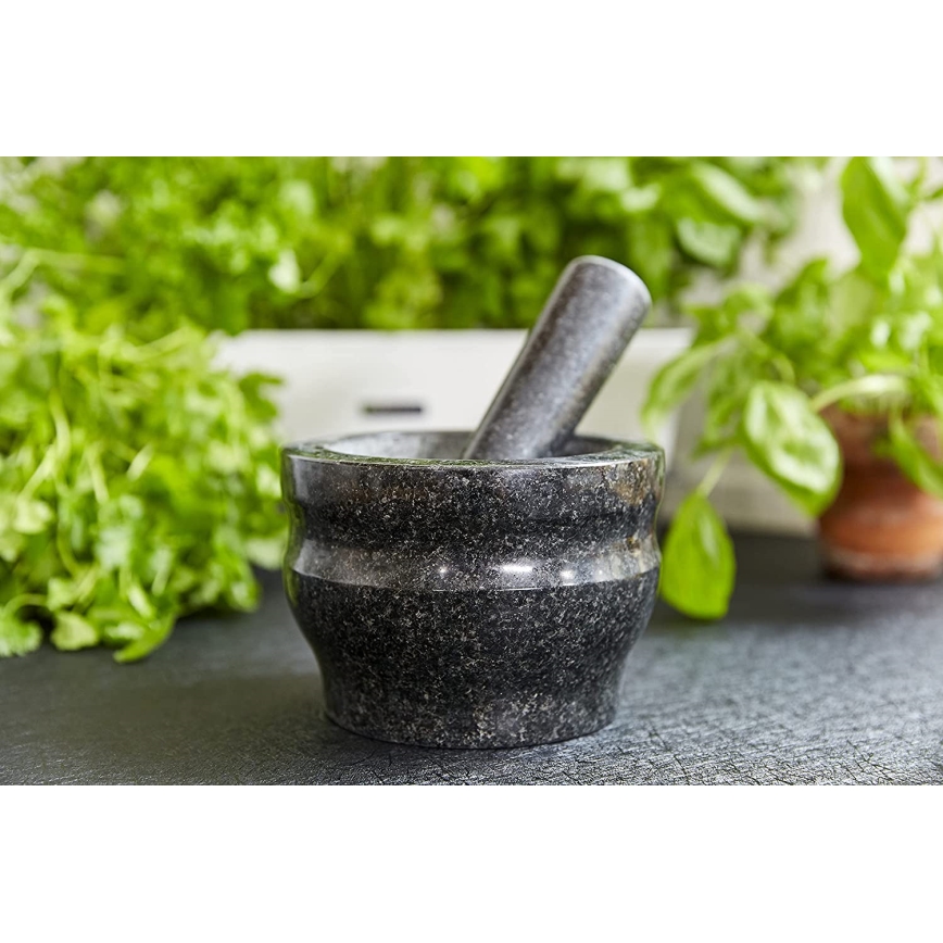 Cole&Mason - Granitový mažiar s tĺčikom GRANITE pr. 18 cm žula/čierna