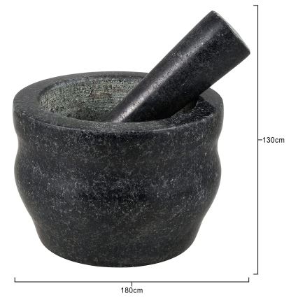 Cole&Mason - Granitový mažiar s tĺčikom GRANITE pr. 18 cm žula/čierna