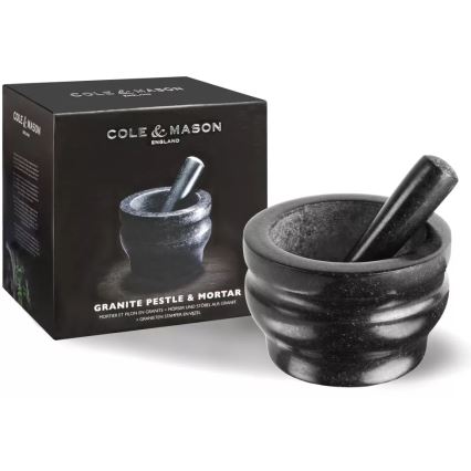 Cole&Mason - Granitový mažiar s tĺčikom GRANITE pr. 18 cm žula/čierna