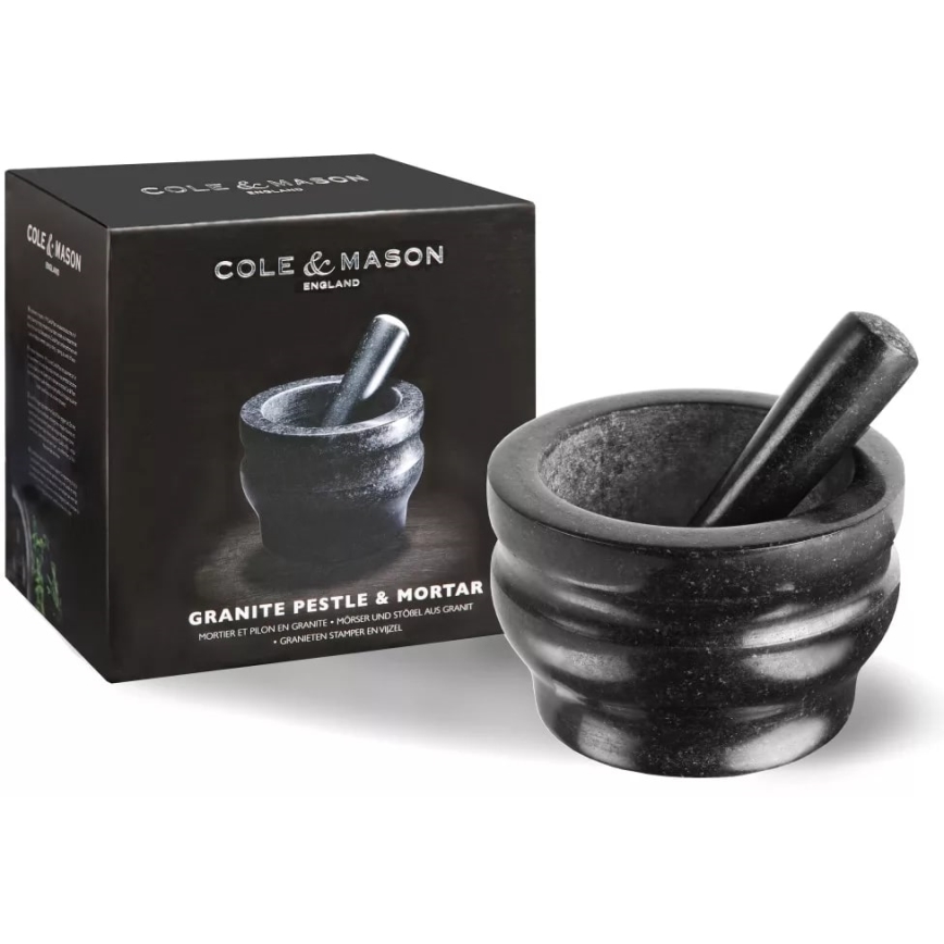 Cole&Mason - Granitový mažiar s tĺčikom GRANITE pr. 18 cm žula/čierna