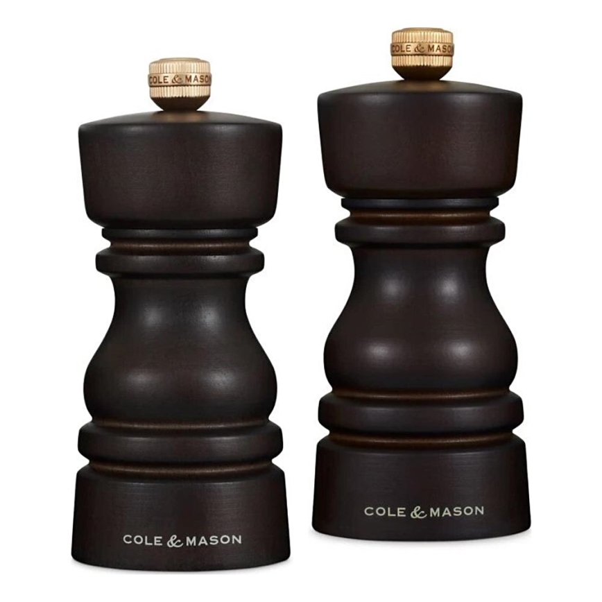 Cole&Mason - Sada mlynčekov na soľ a korenie LONDON 2 ks 13 cm buk/hnedá