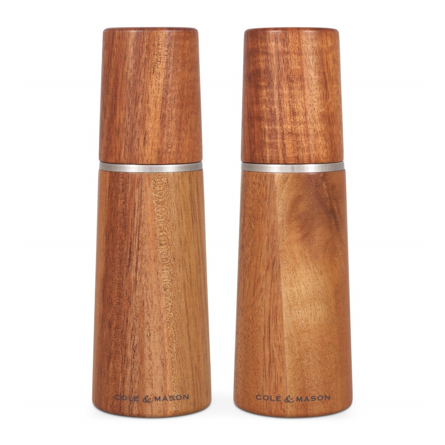 Cole&Mason - Sada mlynčekov na soľ a korenie MARLOW akácia 2 ks 18,5 cm