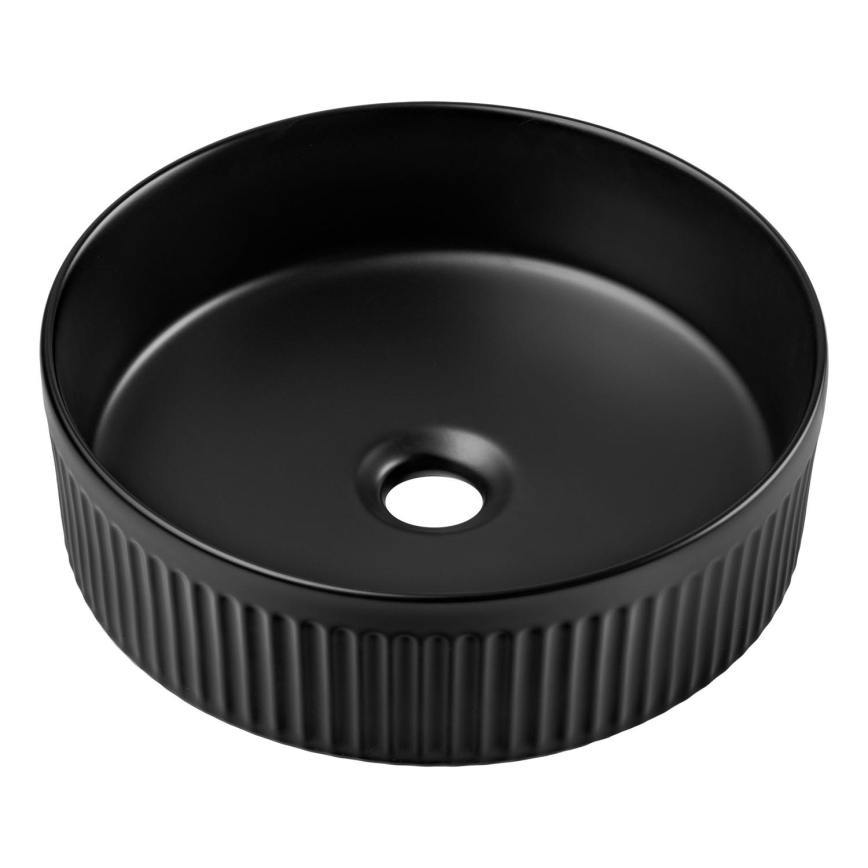 COMAD BEYOND 2 BLACK ( E-6565 ) - Umývadlo na dosku BEYOND pr. 36 cm keramika/matná čierna