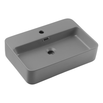 COMAD TRUST 2 MATT LIGHT GREY ( E-6282 ) - Umývadlo na dosku TRUST 55x38 cm keramika/matná šedá