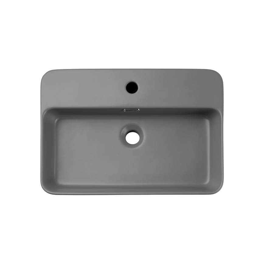 COMAD TRUST 2 MATT LIGHT GREY ( E-6282 ) - Umývadlo na dosku TRUST 55x38 cm keramika/matná šedá