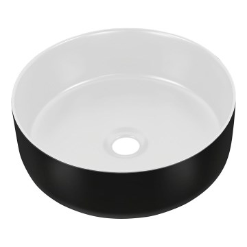 COMAD UM-6259 SIMPLE 8. - Umývadlo na dosku SIMPLE pr. 36 cm keramika/matná biela/matná čierna