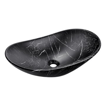 COMAD UN-LENA-MB2 - Umývadlo na dosku LENA 61,5x36 cm keramika/matná čierna